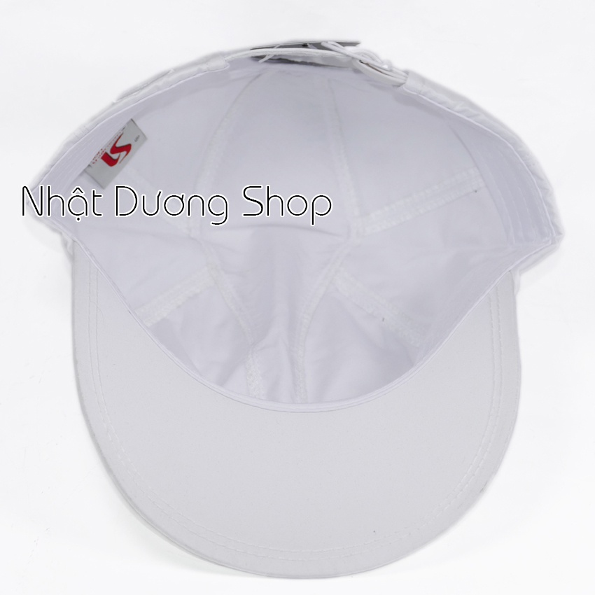 Nón kết dù TS lưới ở giữa - Trắng chất liệu vải dù cao cấp kết hợp lưới xịn, thích hợp cho mấy ace dân chơi nón nha