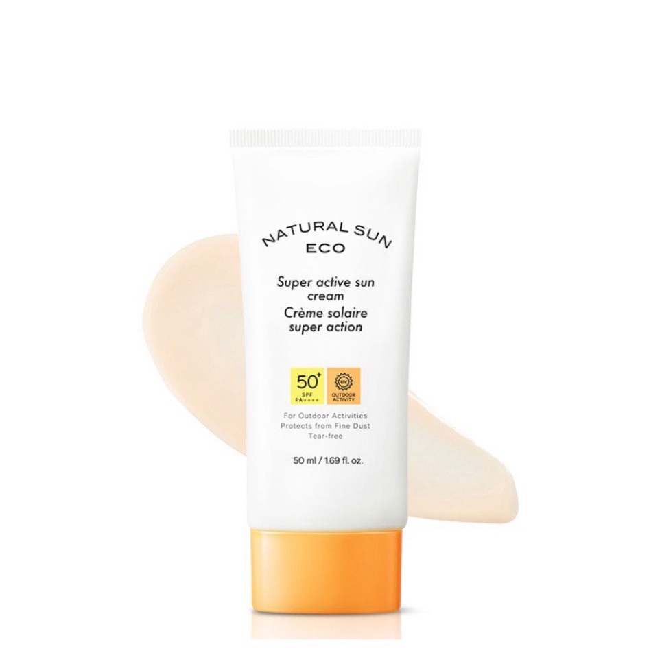 Kem chống nắng toàn diện ngăn bụi mịn Hàn Quốc The Face Shop Natural Sun Eco Super Active Sun Cream SPF50+PA+++ 50ml