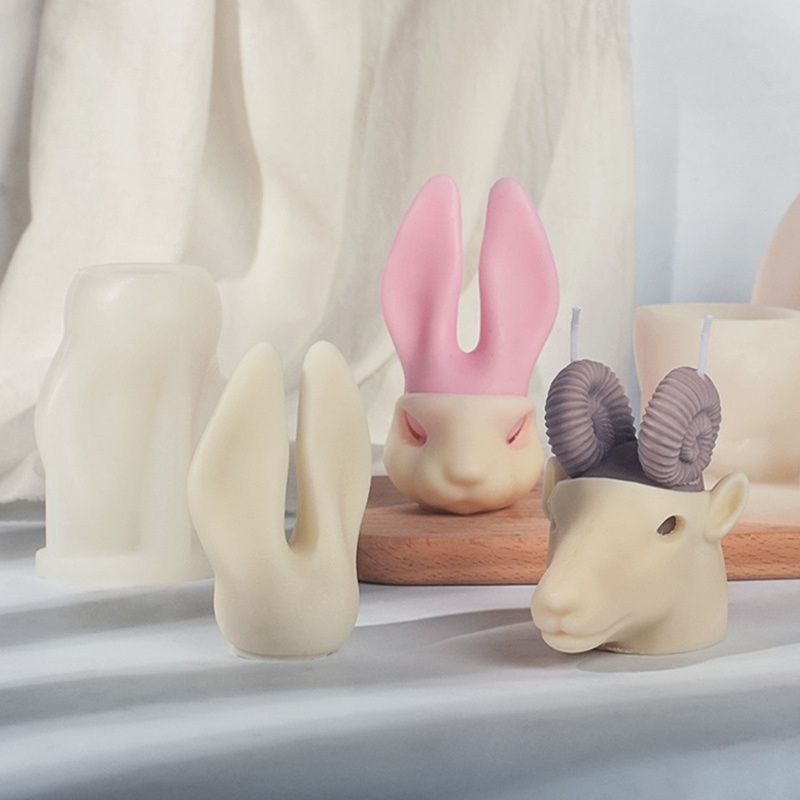 1 Bộ Khuôn Làm Nến / Xà Phòng / Sô Cô La Hình Động Vật Bằng Silicone DIY