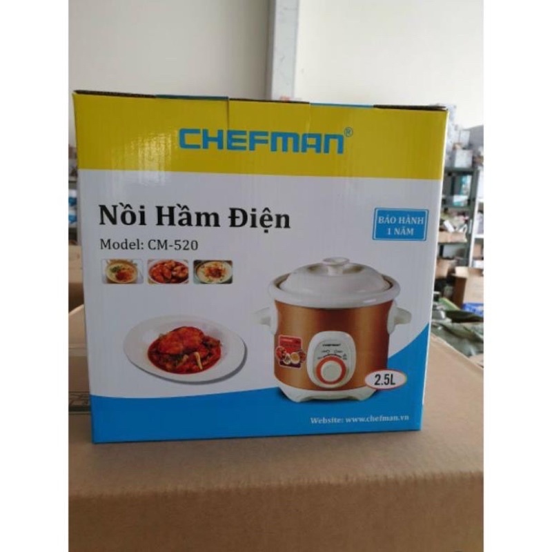 [7 ngày Lỗi 1 đổi 1] Nồi nấu cháo Chefman 2.5 lít CM-520 - Nồi hầm xương, Nồi kho cá, Nồi nấu chè