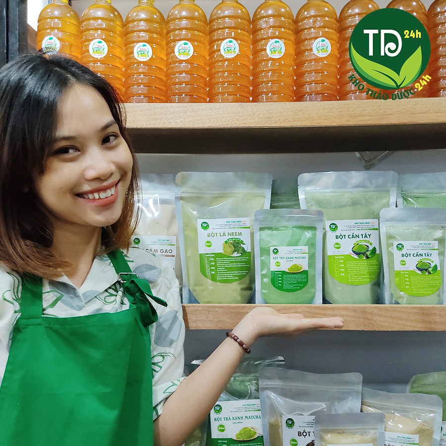 Bột lá Neem Ấn Độ sấy lạnh, se khít lỗ chân lông, chống lão hóa, kiềm dầu & làm mịn da, trắng hồng tự nhiên I KTD 24h