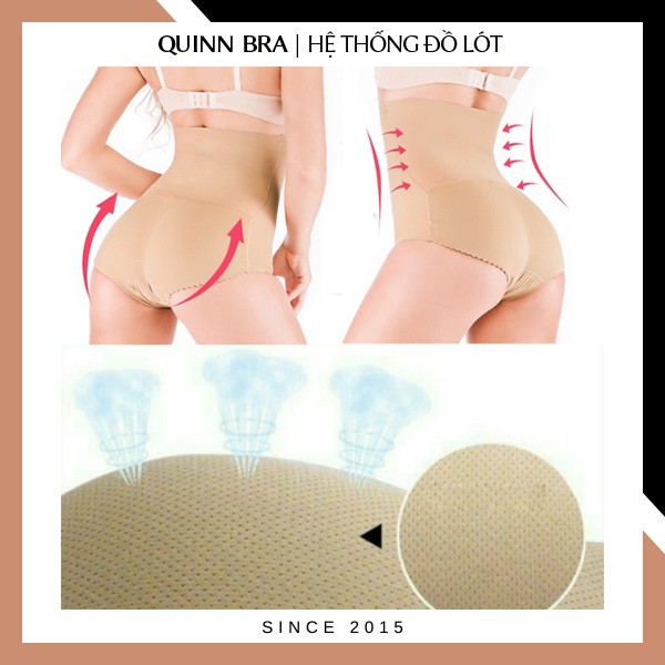 Quần Lót Độn Mông Đa Năng Kèm Gen Thu Gọn Bụng su đúc thông hơi không đường may cao cấp bảo hộ mặc trong váy QUINN BRA