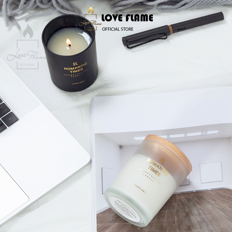 Nến Thơm Romantic Times Sáp Dừa Tinh Dầu Tự Nhiên Cao Cấp Giảm Stress, Giúp Ngủ Ngon Không Khói và An Toàn