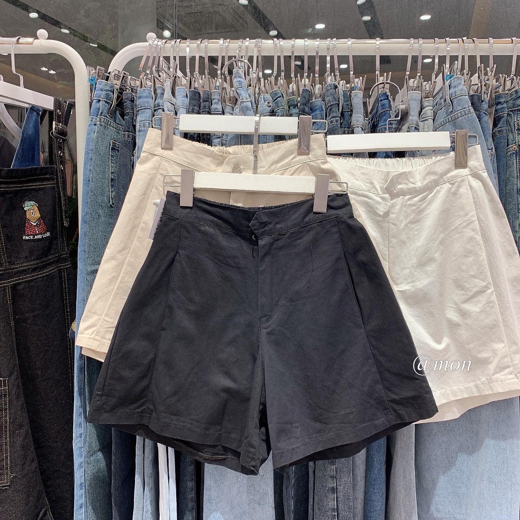 2101392 Quần short ulzzang thô mềm nữ nhiều màu cạp cao có size | BigBuy360 - bigbuy360.vn
