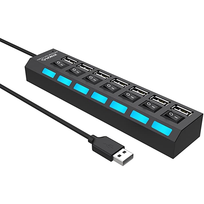 Hub USB 7 port - 3.0 có công tắc - màu ngẫu nhiên
