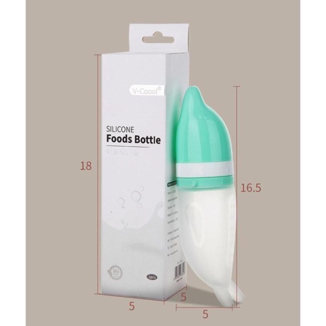 Bình thìa 2in1 kèm túi nhai chống hóc V-Cool cho bé