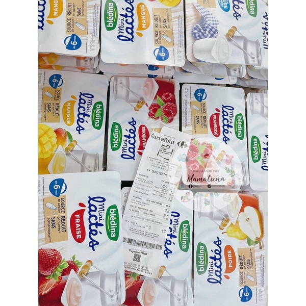 Sữa chua nguội Bledina Mini lactes Pháp vỉ 6 hộp x60g Hàng Air Date mới