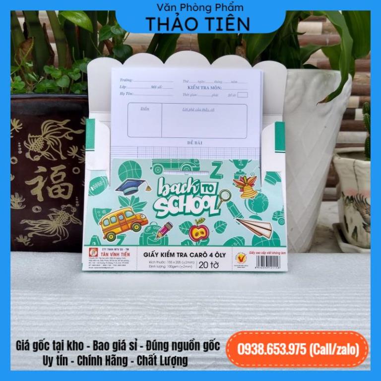 🔥kho sỉ vpp🔥 Tệp giấy kiểm tra 4 o6ly giấy dày không lem Tân Vĩnh Tiến - VPP Thảo Tiên