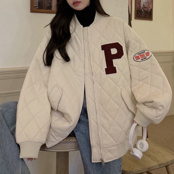 Áo bomber nữ form rộng Áo khoác bomber nữ form rộng dày bóng chày unisex thời trang ulzzang học sinh sinh viên 2022