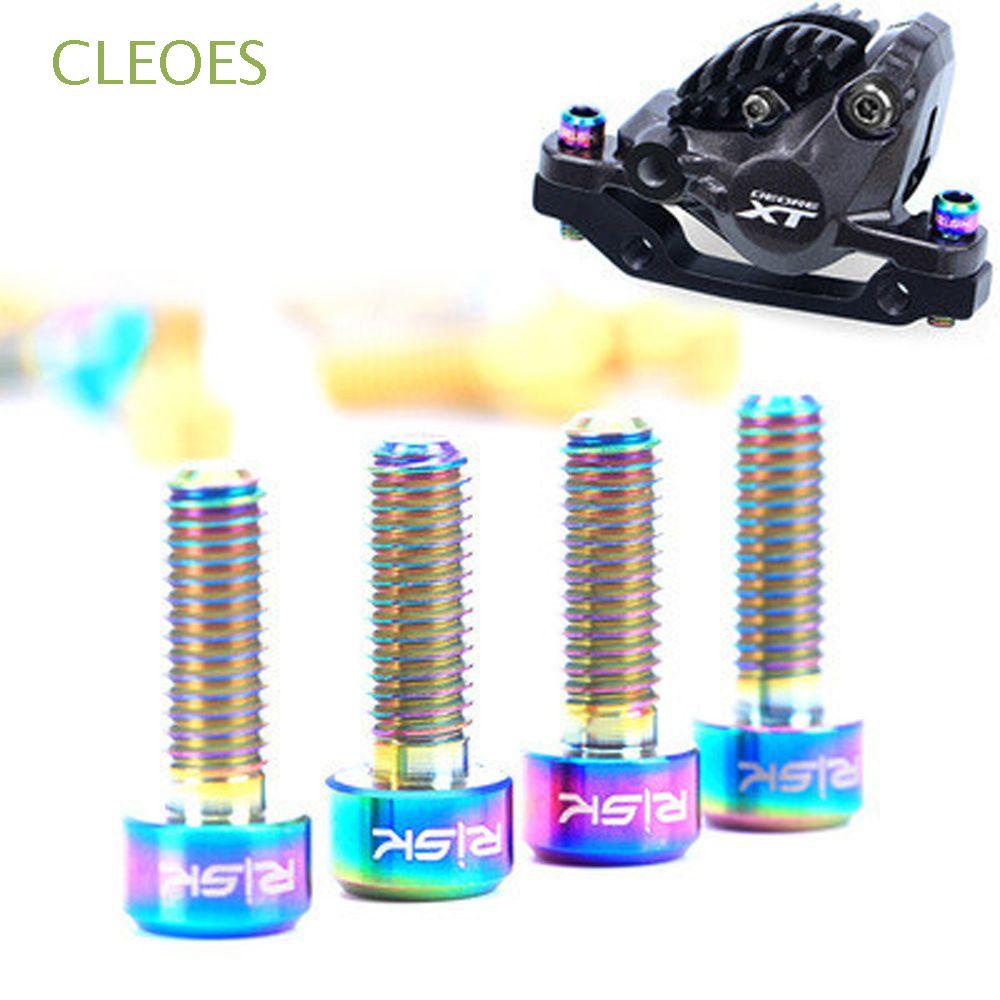 CLEOES Bicycle Accessorise Disc Brake Caliper Road Bike Disc Brake Fixed Bolts Bicycle Screw Crank Screws M6*20mm M6*18mm Bicycle Parts Titanium Alloy MTB Bike Crank Lock Bolts/Multicolor