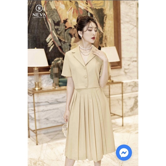 NeVa newtag set áo và váy vàng mới nguyên tag M/L (có ảnh thật)