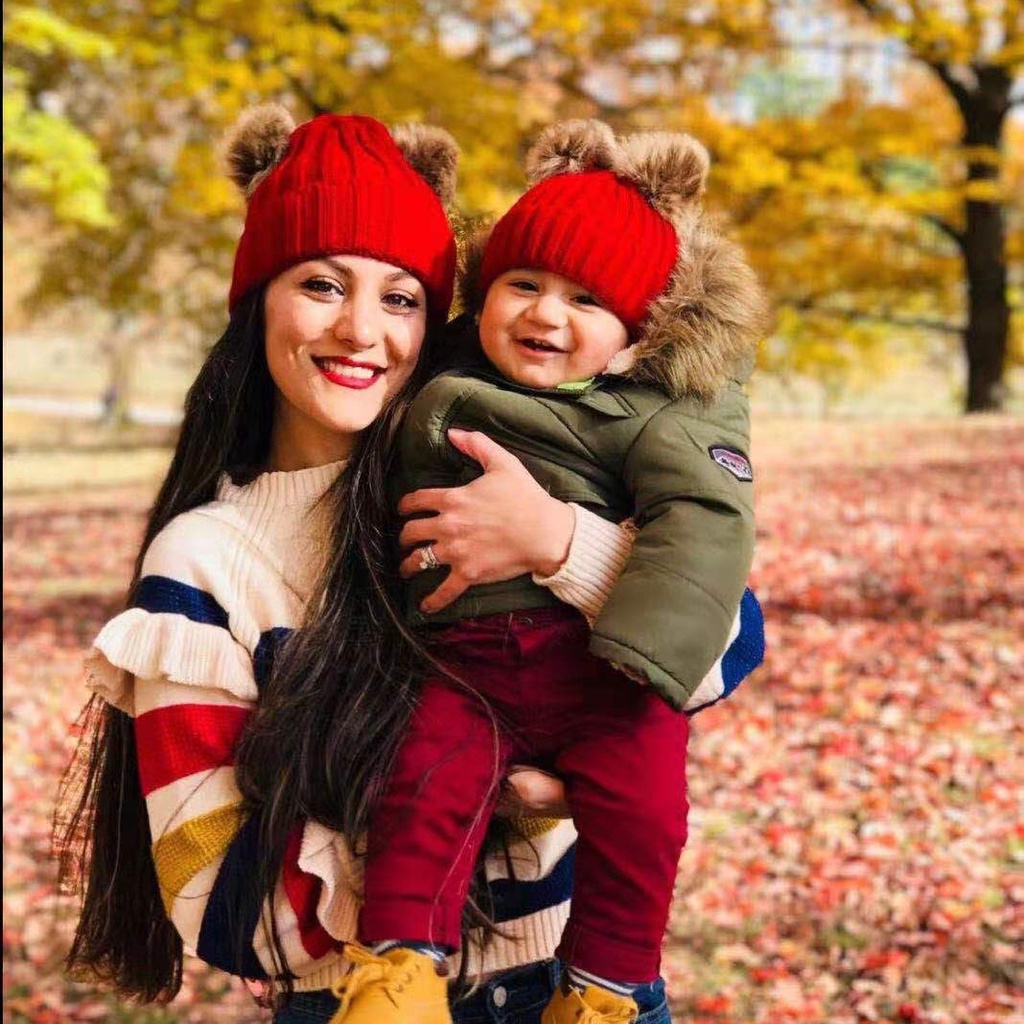 Mũ beanie Trùm Tai Giữ Ấm Cho Bé Từ 1-3 Tuổi