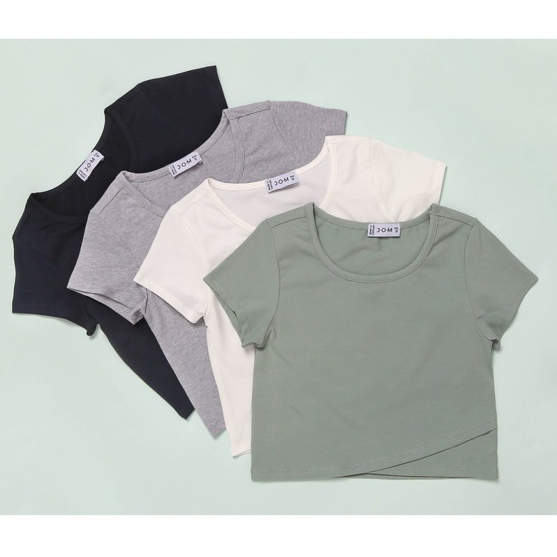 Áo Croptop thun trơn JOM tay ngắn dễ phối đồ | BigBuy360 - bigbuy360.vn