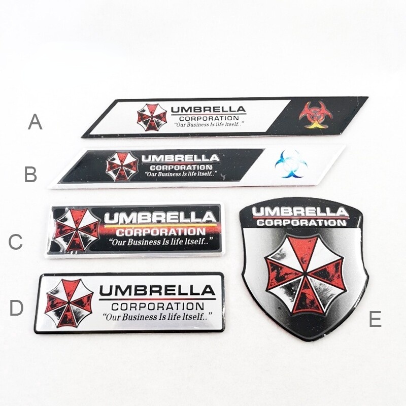 Miếng Dán Trang Trí Xe Hơi Hình Logo UMBRELLA CORPORATION Bằng Nhôm Hys 1