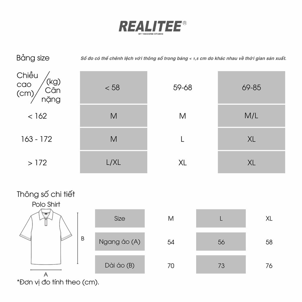 Áo Polo Unisex REALITEE. Áo Tay Lỡ, Form Rộng