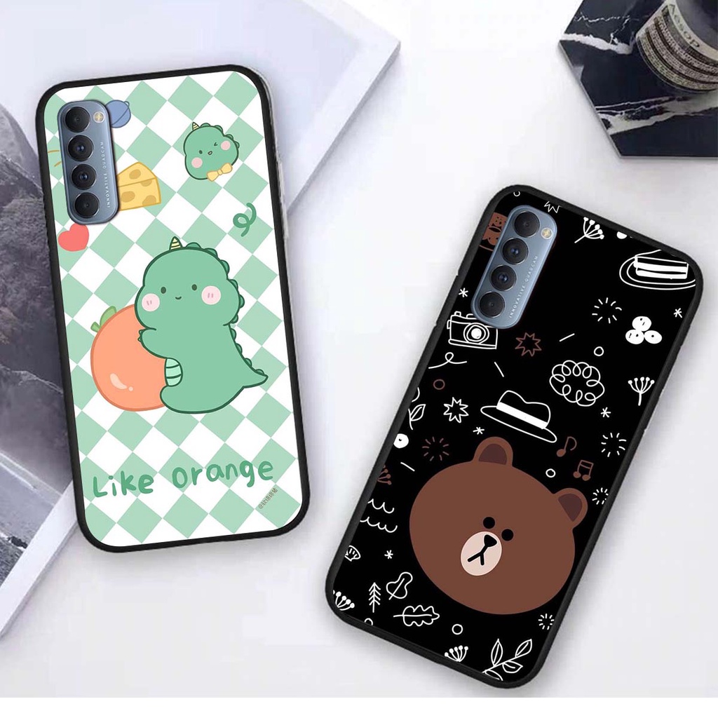 Ốp lưng Oppo RENO 4 PRO in hình khủng long , gấu nâu xinh xắn, siêu cute  mà còn vô cùng RẺ -ĐẸP