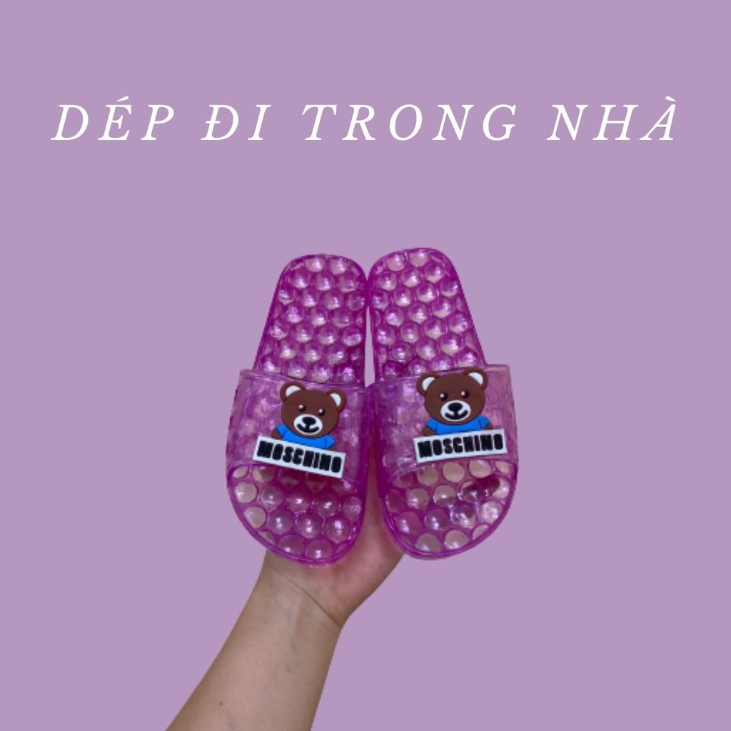 DÉP LÊ TRẺ EM BÉ GÁI, DÉP NHỰA TRONG, DÉP GẤU, DÉP CHO BÉ HÌNH CÔ GÁI XINH XẮN