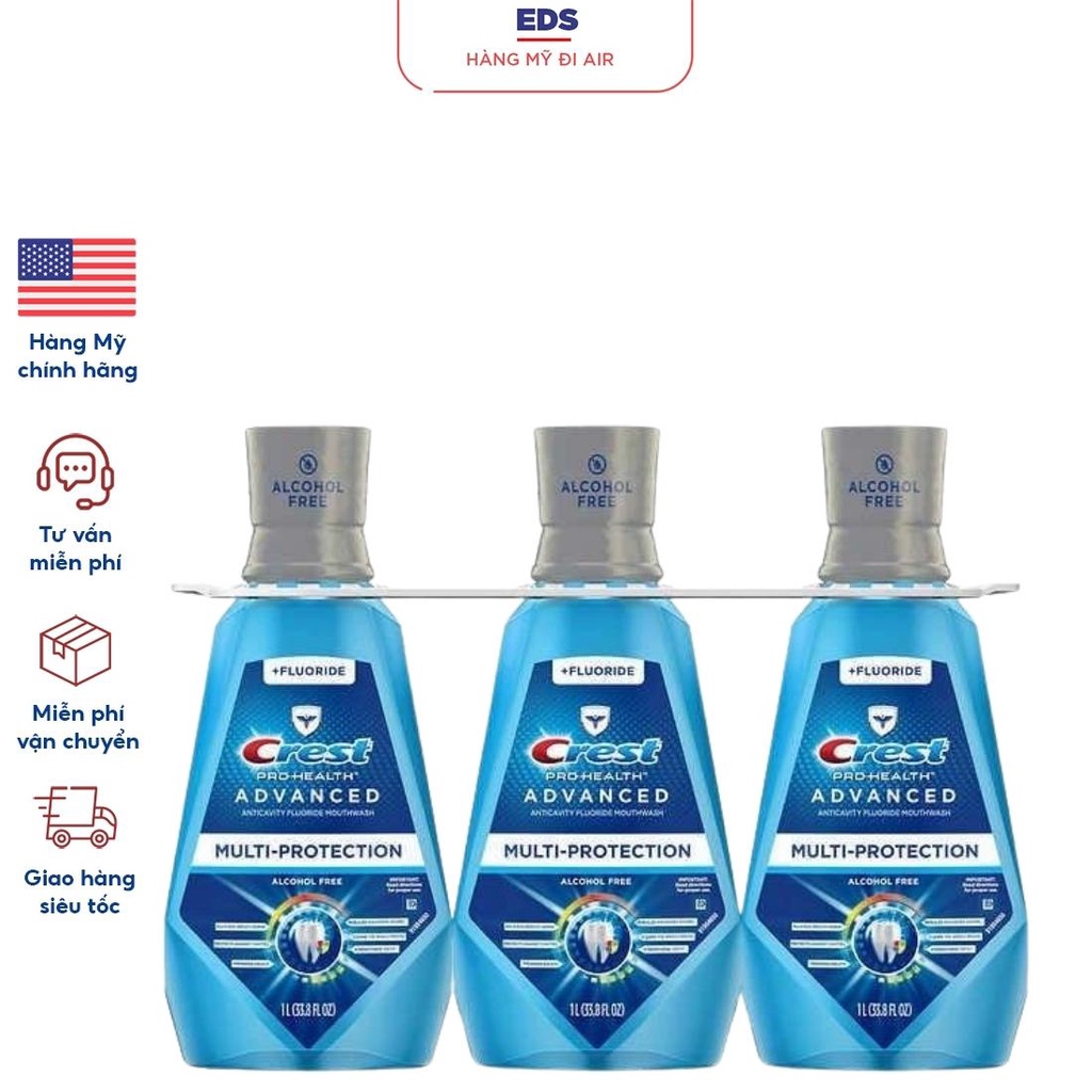 Nước súc miệng date 2024 Crest Pro Health Advanced chai 1lít  - EDS Hàng Mỹ