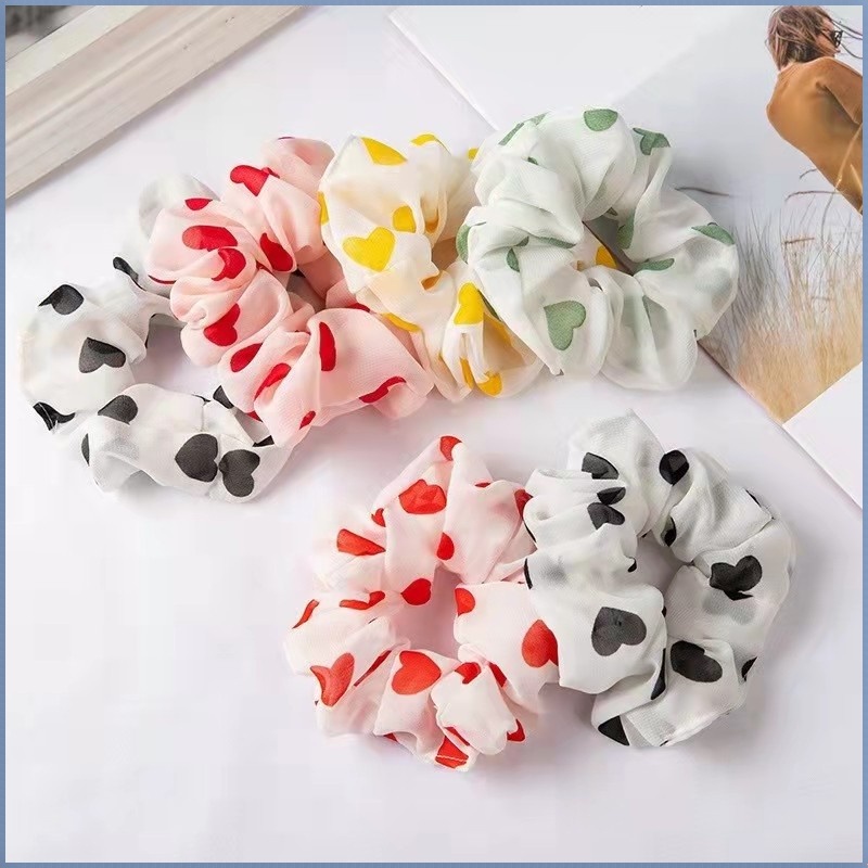 Dây Cột Tóc Bằng Vải Hình Ngôi Sao Trái Tim Dễ Thương Phong Cách Hàn Quốc