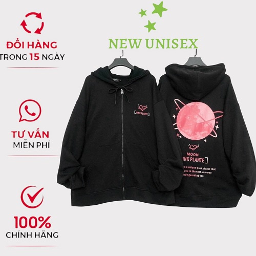 Áo Khoác Nỉ Nam Nữ Phối Nón Chống Nắng Tốt, Phối Hình Quả Cầu Màu Hồng Dễ Thương Chất Liệu Vải Cao Cấp TP [NewUnisex