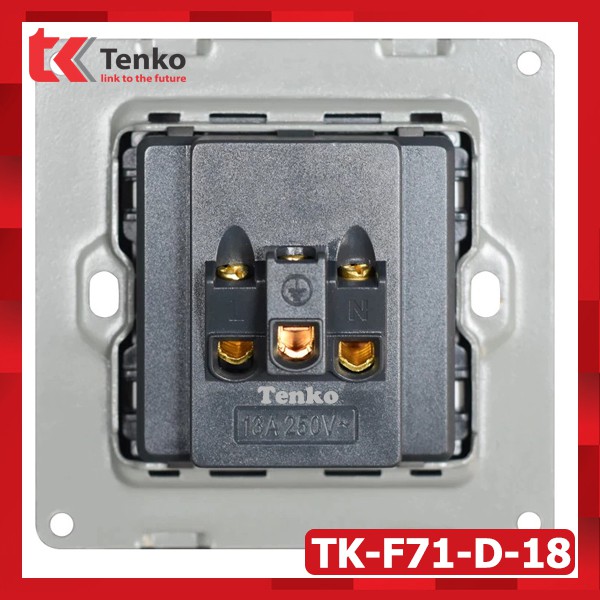 Ổ Cắm Đôi 3 Chấu Âm Tường Mặt Kính Cường Lực Cao Cấp TK-F71-D-18 Màu Xanh Mint