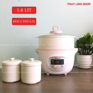 {BẢN QUỐC TẾ} NỒI NẤU CHÁO NỒI HẦM ĐA NĂNG CÁCH THỦY BEAR 1.6 LÍT KÈM 2 THỐ 0.5L CHÍNH HÃNG-BẢO HÀNH 1 NĂM-CÓ HDSD TV