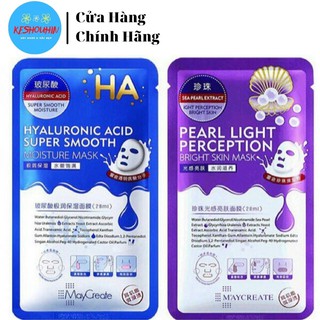 Mặt nạ giấy dưỡng da mụn cấp ẩm thải độc xanh tím HA Maycreate Keshouhin Shop