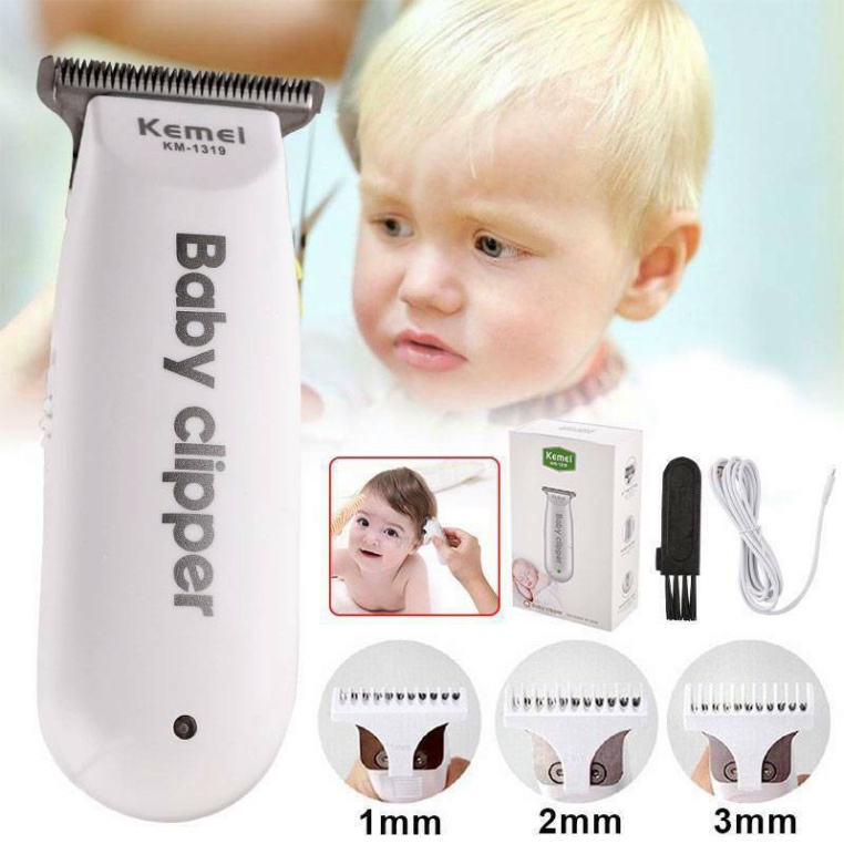 [Tặng 3 cữ cắt tóc] Tông đơ cắt tóc cho trẻ em mini Kemei KM-1319 An toàn, Vận hành êm, chuyên dùng cho trẻ sơ sinh