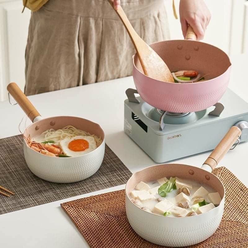 Chảo Lòng Sâu Chống Dính - Quánh Dính Tiện Dụng - Chiên , Xào , Nấu - Nồi Nấu Bột Cho Bé