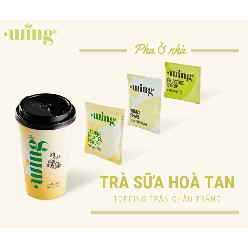 Trà sữa Wings hộp 6 cốc [TRÀ NHÀI SỮA + TRÂN CHÂU TRẮNG] Trà sữa hòa tan Wings vị Nhài