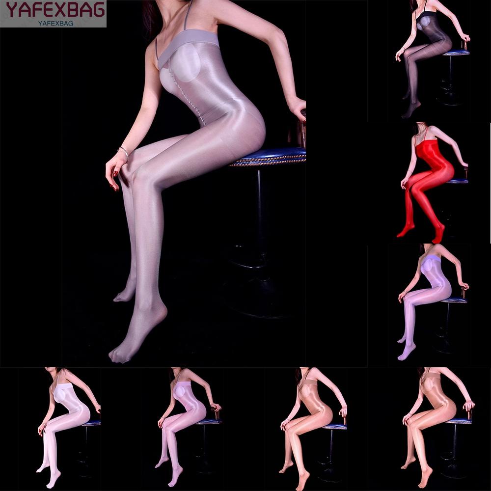 Pantyhose Oil Shiny Glossy Polyester Tights Transparent 1 Pcs Ladies Solid Color