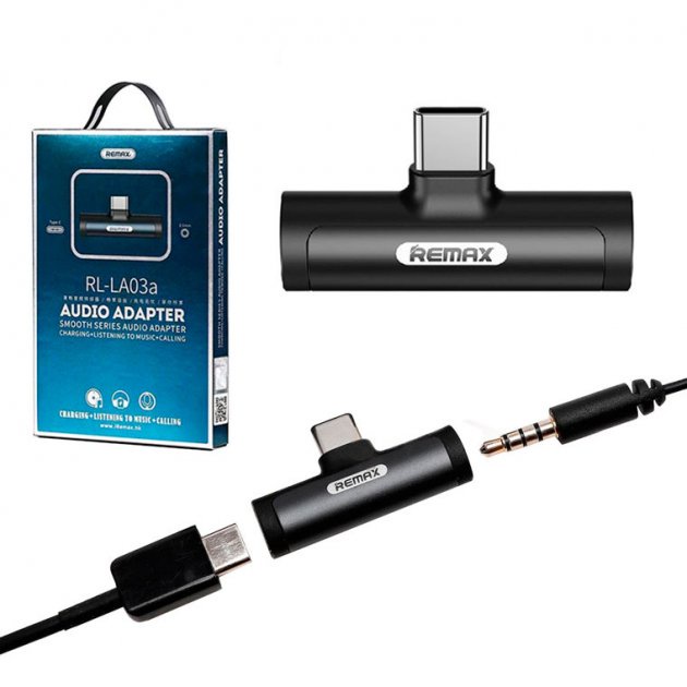 Jack chuyển đổi tai nghe type c sang 3.5 hỗ trợ vừa nghe vừa sạc LA03a chính hãng Remax