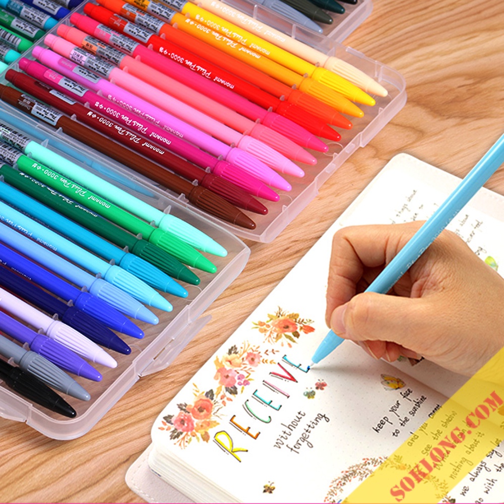Bút lông màu Monami viết calligraphy B46 làm bullet journal, viết chữ, tô màu chất lượng