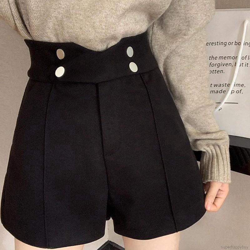 Quần Short Nữ Lưng Cao Ống Rộng