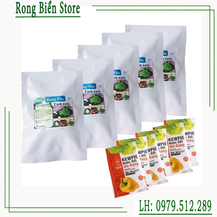 500g Rong Nho Tách Nước - Rong Nho tặng kèm sốt mè