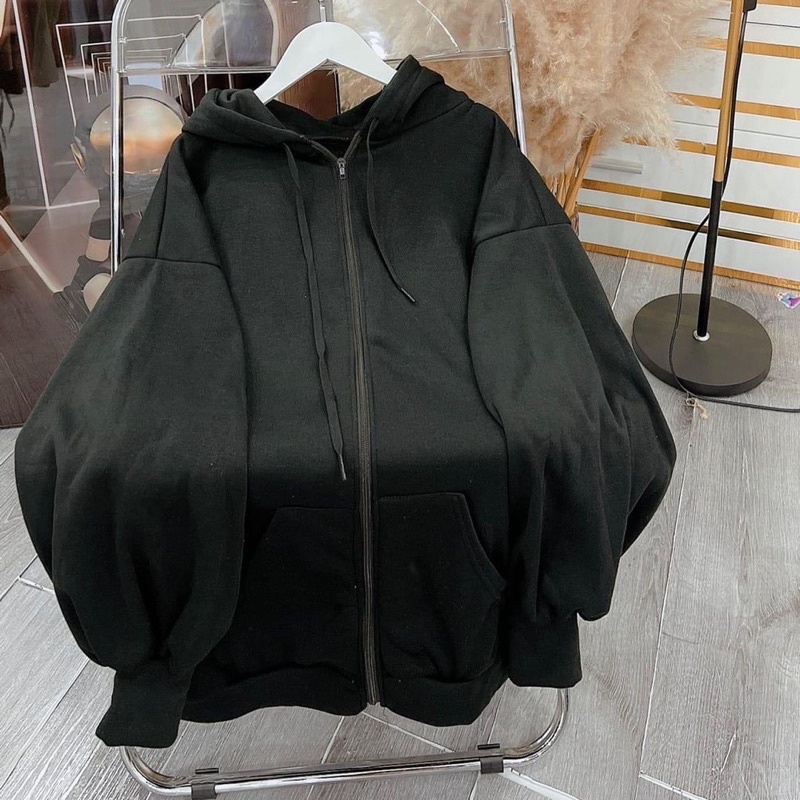 Áo khoác hoodie zip nỉ trơn nam nữ