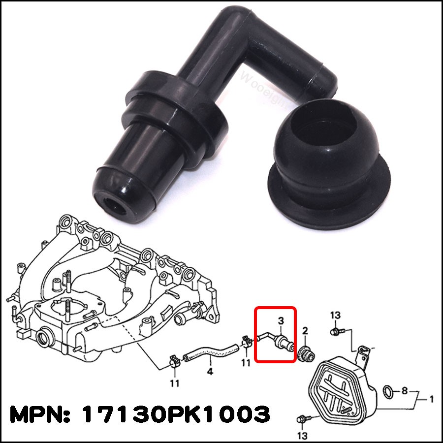 Van PCV ống hơi hàng cao cấp xe Honda Accord 90 91 92 93 94 95 96 97, máy F22