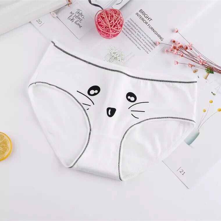 Quần lót cotton viền hình thú cute [BI &amp; CI]