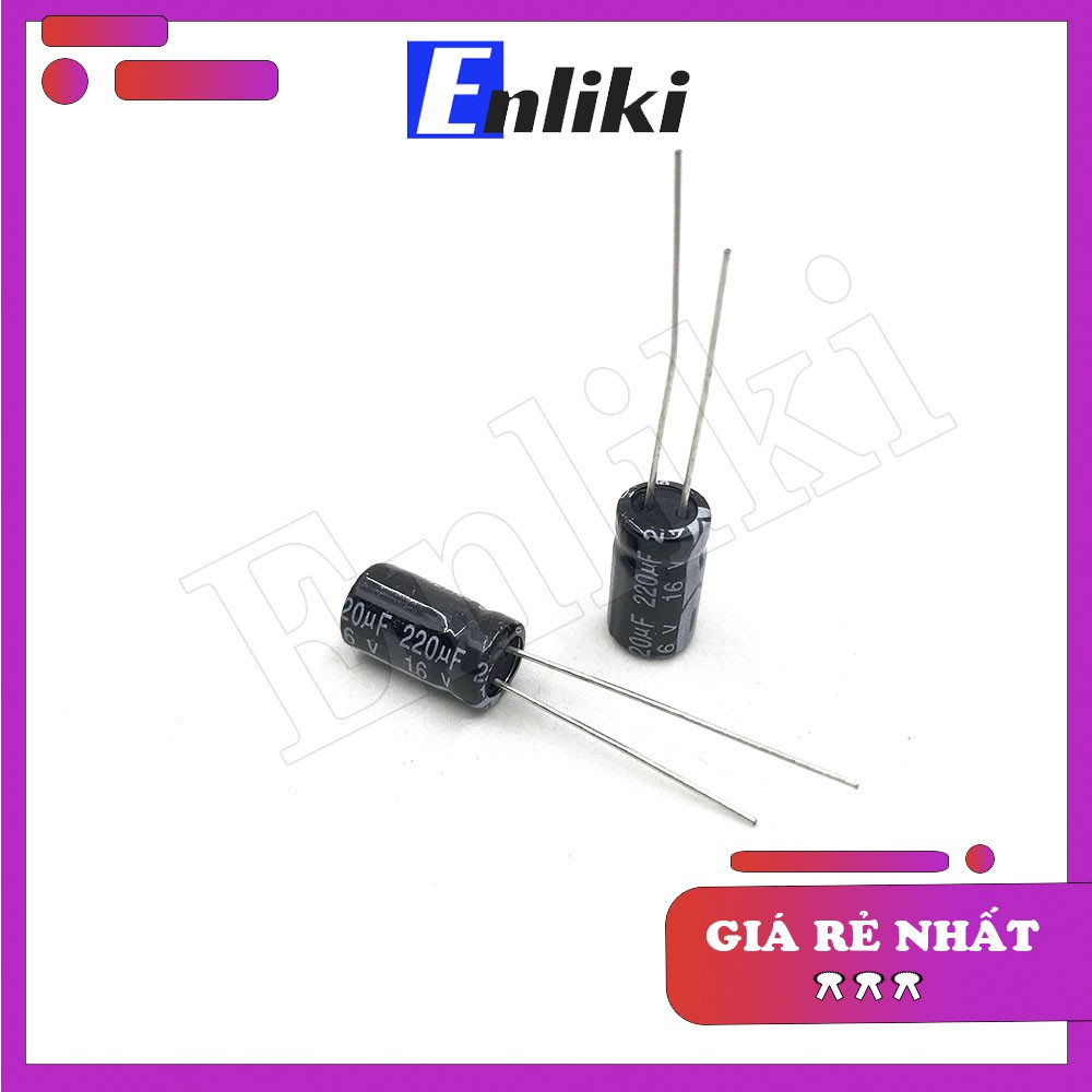 [Mã ELHACE giảm 4% đơn 300K] 10 Chiếc Tụ 220uF 16V kích thước 6x11mm