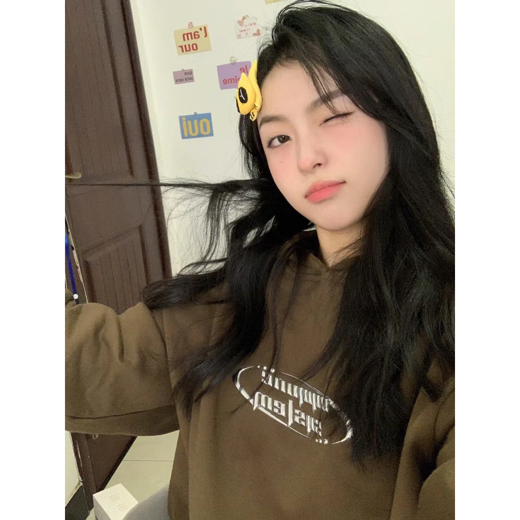 NRVP Áo Hoodie Tay Dài Oversize In Họa Tiết Phong Cách Hàn Quốc Kiểu Mới Cho Nam / Nữ