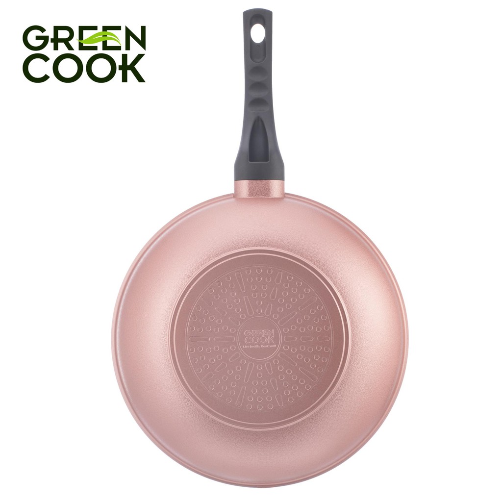 Chảo đúc vân đá đáy từ sâu lòng chống dính 24 cm Green Cook GCP05-24IH công nghệ Hàn Quốc với 7 lớp chống dính