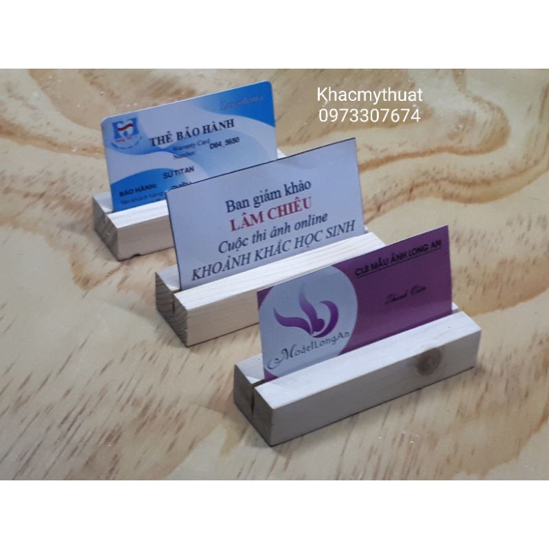 Đế gỗ cắm card, ảnh, mica...