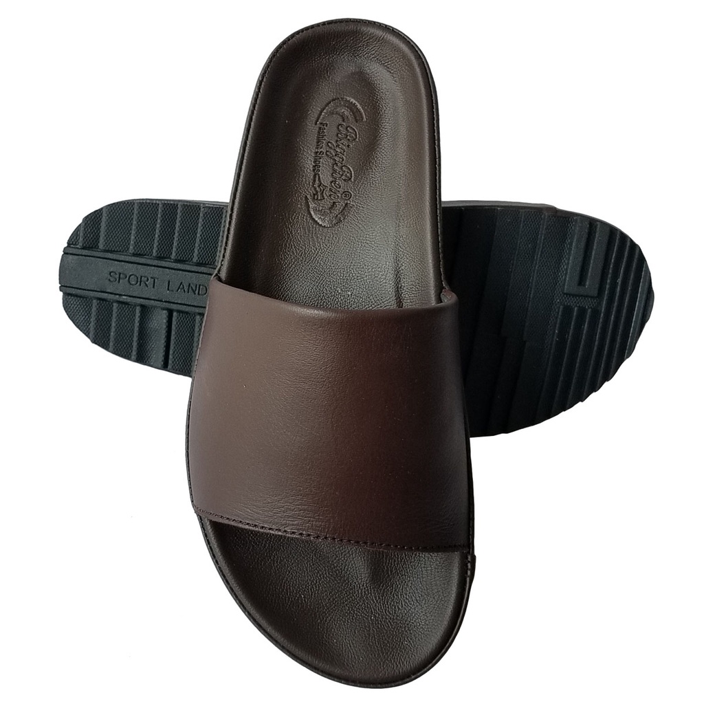 Dép Nam Quai Ngang Da Bò Thật BIGBEN Cao Cấp DN333