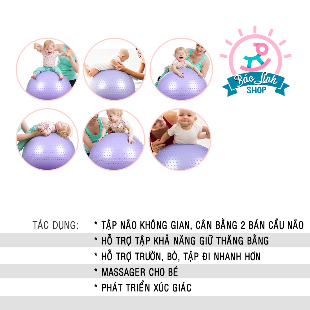 Bóng gai Yoga tập não không gian, tập gym, cân bằng hai bán cầu não,  hỗ trợ tập đi, phát triển giác quan cho bé