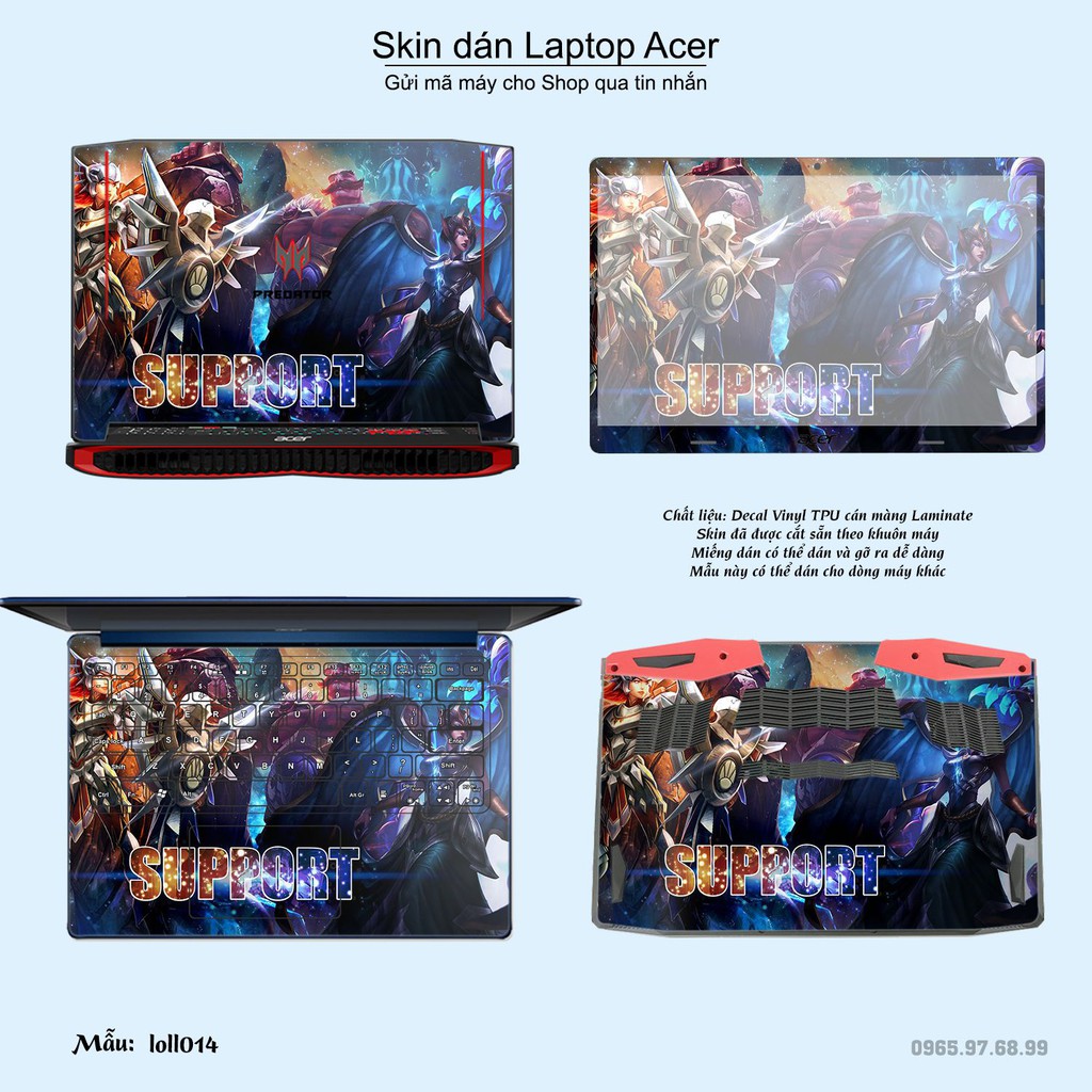 Skin dán Laptop Acer in hình Liên Minh Huyền Thoại (inbox mã máy cho Shop)