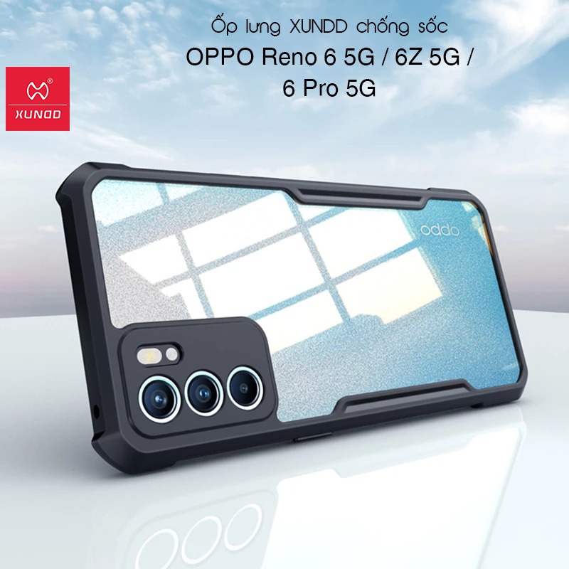 Ốp lưng XUNDD OPPO Reno 6 5G / 6Z 5G / 6 Pro 5G - Chống shock, Mặt lưng trong, Viền TPU