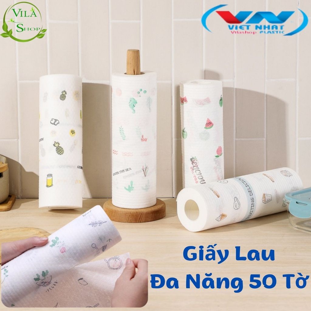 Cuộn Giấy Lau Đa Năng/ Khăn Giấy Thấm Dầu Nhà Bếp NỀN TRẮNG Siêu Dai, Dễ Thấm Hút Nước Khổ 6,5x20cm
