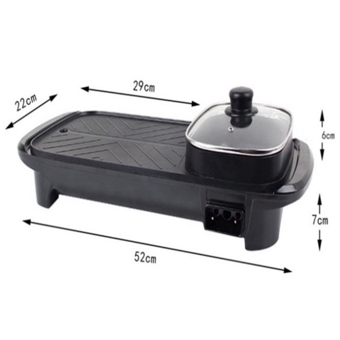 Nồi lẩu nướng 2 in 1 Lớn , bếp lẩu nướng 2 ngăn đa năng