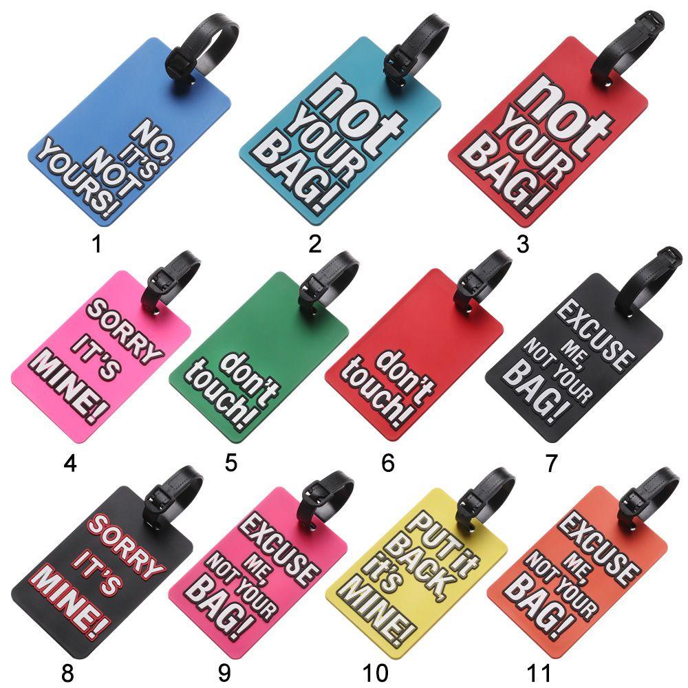 ♫DAPHNE♫ Fashion Luggage Tag Portable Baggage Holder Travel Tag Travel Accessories Cute Cartoon Baggage Boarding Label Women Men Good Travel PVC Creative Letter