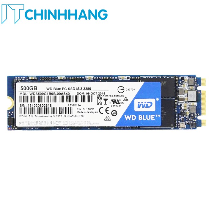 Ổ Cứng SSD WD Blue 3D NAND 500GB WDS500G2B0B Chuẩn M2 - Hàng Chính Hãng